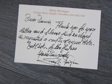 Barry McGuigan Boxing World Champion Boxer Original Hand Signed Letter