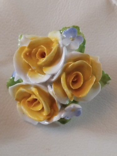 Vintage porcelain brooch - vintage,