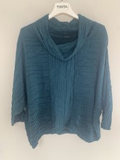 £195 BNNT ladies GRIZAS size large cowl neck crinkled linen silk mix blouse