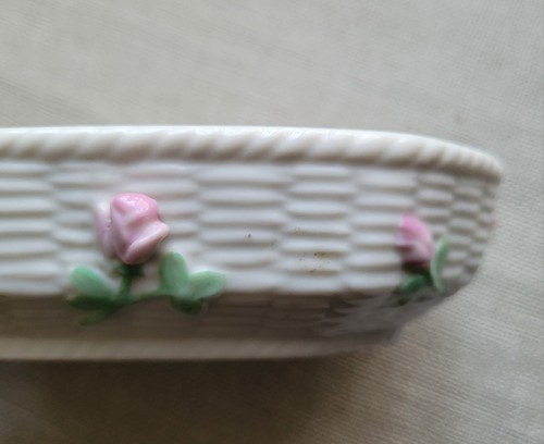 Vintage ivory porcelain soap - porcelain,