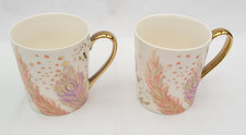 Fine China Feather Mug x2 - By