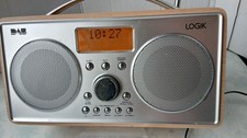 Logik L55DAB15 Portable DAB+/FM Clock Radio - Silver/Wood VGC