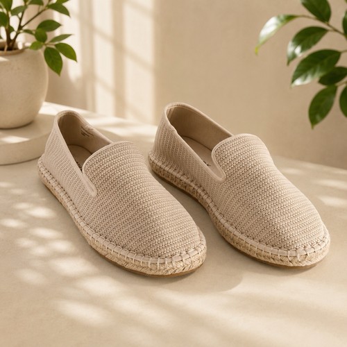 Mens knitted espadrille slip - espadrille,