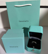 Tiffany & Co gift box Leather Ring Box ,Hard Box Pouch,Ribbon
