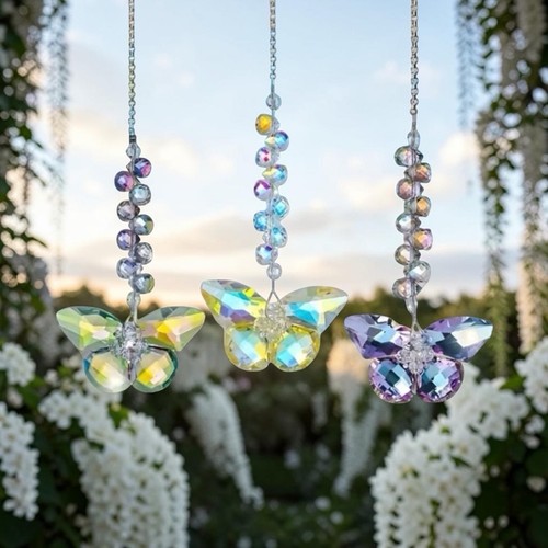 Crystal butterfly hanging - crystal,