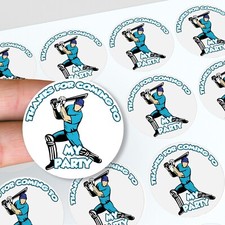Personalised Cricket Stickers ANY TEXT Thank you Party Reward Well Done Gifts 02