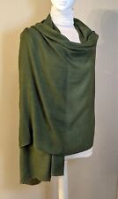 Pashmina Wool Stole Scarf Green 100% Pure Cashmere Soft Luxury