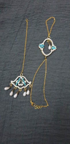 Kundan hand chain bracelet - hand,