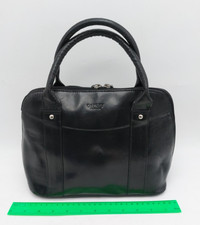 Osprey Black Genuine Leather Tote Hand Bag Zipper Size 28x21x13 Cm