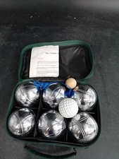 Vintage Pyramid Petanque Boules Set In Green Carry Case With Instructions TMK