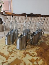 Saga Form  Tea Latte Irish Coffee Set Of 6 Glasses With Metal Sleeves And Spoons