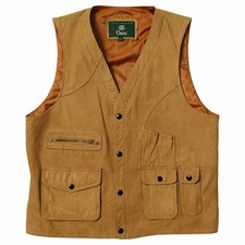 Orvis Leather Vest Gilet Brown