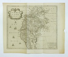 Original Antique Map by Robert Morden of Cumberland (Cumbria), c.1695