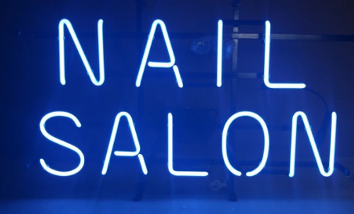 Nail salon blue neon - nail,
