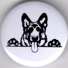 GERMAN SHEPHERD Pin Button Badge - 25mm - GSD - ALSATIAN - DOG - PUPPY - CHAD