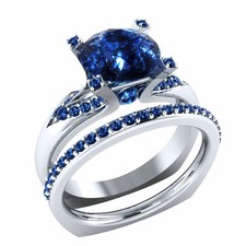2.71ct  Blue Round Sapphire