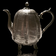 Victorian Pewter Teapot –