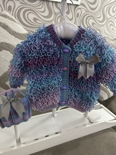 Hand knitted loopy cardigan - hand,