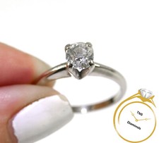 Solitaire Antique Diamond 14k White Gold Engagement Ring