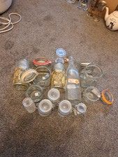 mixed glass kiln and kiln style  jars storage  jars and storage bottles