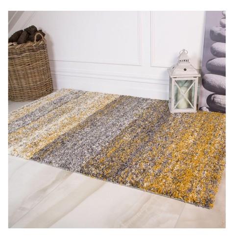 Modern striped shag rug - modern,