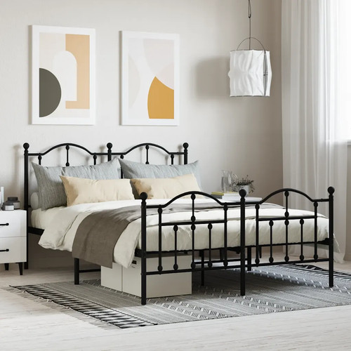Walplus sturdy bed - frame, black