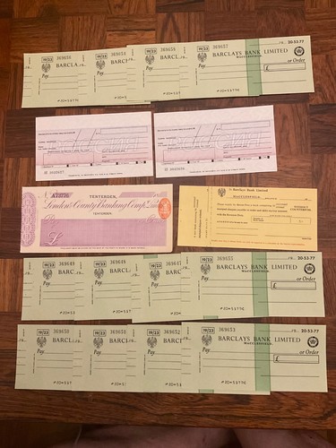 Unused cheques from various - 16,