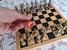 Original Italfama Camelot Chess Set On Wooden Board