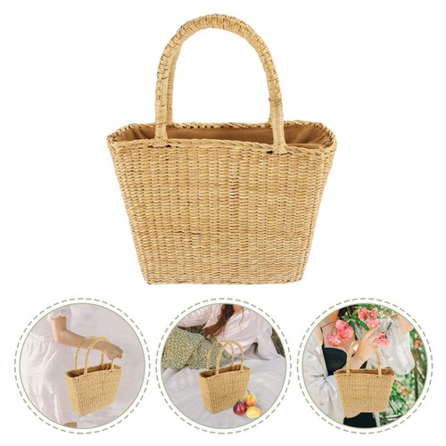 Woven straw handbag summer - woven,