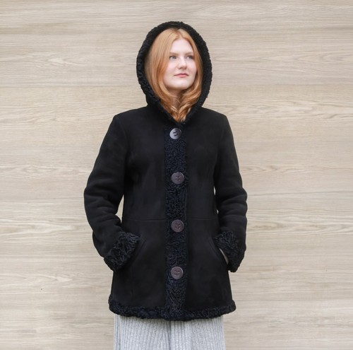 Vintage suede sheepskin coat - suede,