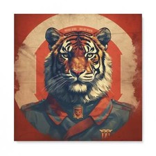 Red Army Tiger in uniform Framed Canvas print