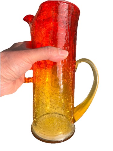 Vtg kanawha art glass crackle - art,