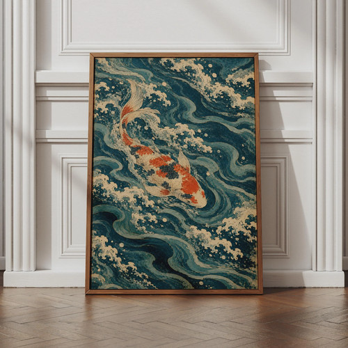Koi fish japanese wall - wall, art