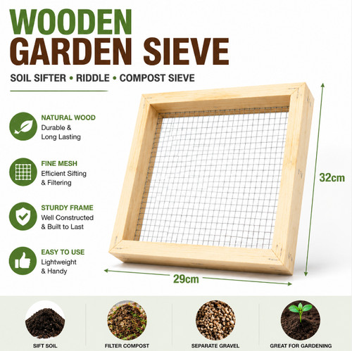 Garden sieve wooden large - sieve,