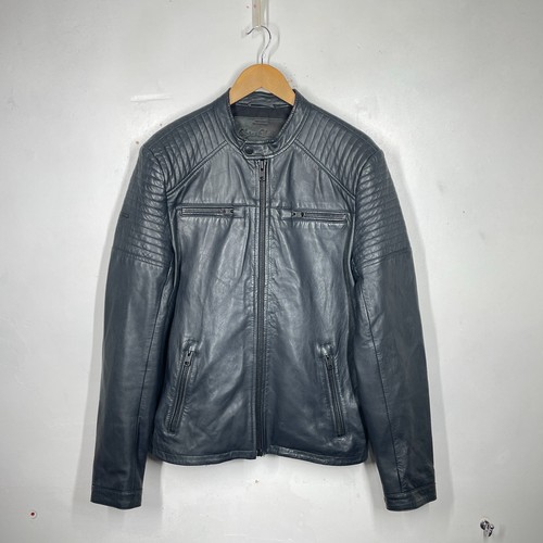 Superdry leather jacket mens - leather, l