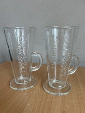 2 x Tassimo Embossed Coffee Latte Glasses With Handles