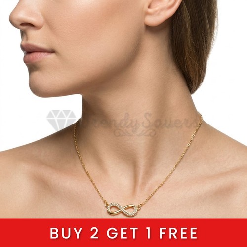 18ct gold infinity necklace - gold,