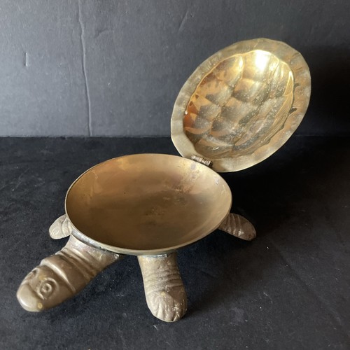 Vintage brass tortoise trinket - vintage,