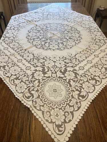 Vintage machine lace - machine, beige