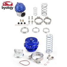 Blue 50mm Turbo Blow Off Valve BOV&44mm External Wastegate MVR V-Band Flange Kit