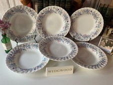 6 x Wedgwood Bone China Angela R4870 Fluted Edge Rimmed Bowl 21.5cm/8.5"