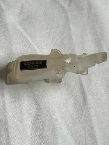 Small vintage onyx elephant - onyx,
