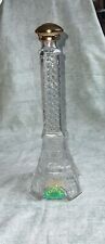 Vintage Glass Eiffel Tower Cognac Bottle With Stopper 12”