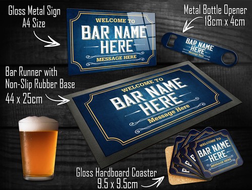 Personalised bar items for - bar,
