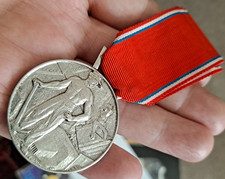French Art Deco Vintage High Grade 33g Solid Silver Work Service Medal 42mm VGC
