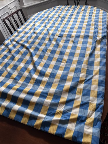 Large interlined gingham door