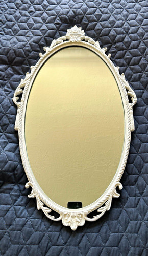 Vintage white ornate oval - ornate,