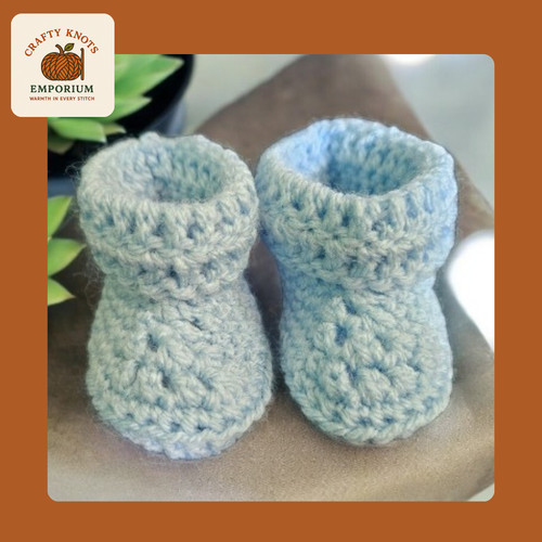 Blue crochet baby - crochet, booties