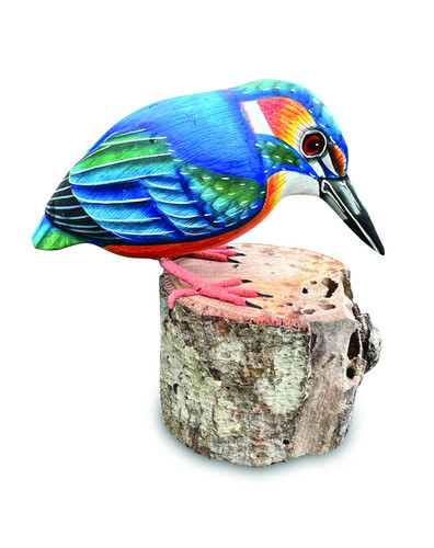 Kingfisher wooden ornament - kingfisher,