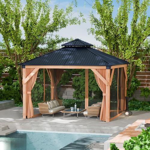 Wood gazebo 10x10 with - gazebo, ft